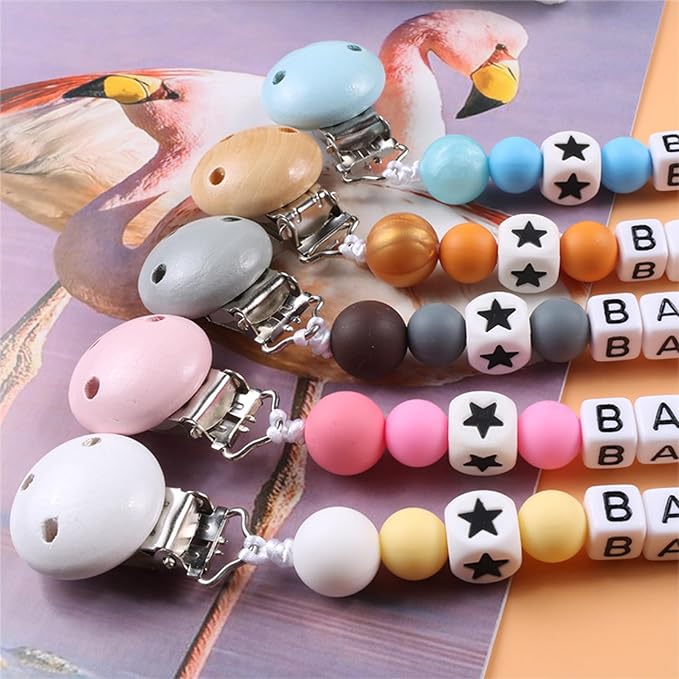 Custom Pacifier Clip with Customized Name Customized Stroller Clip Holder with Name Personalized Pacifier Holder
