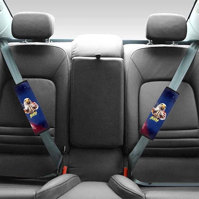 AFPANQZ Eagle 250 Years Universal Seat Belt Cover 2 Pack Truck Vans Sedans SUVs Seat Belt Pad Cushion for Women Girls Comfortable Shoulder Protectors