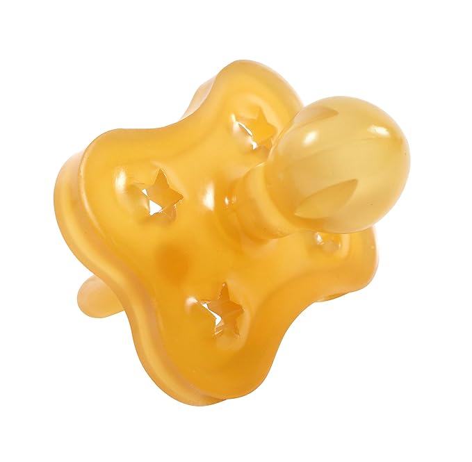 Sweetie Rubber Pacifier STAR SHAPE RUBBER Natural Rubber with Rounded Nipple 1 Count (0-6 small)