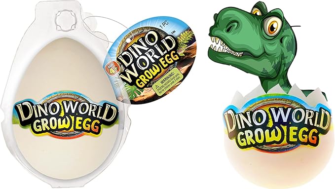 JA-RU Dino World Hatching Dinosaur Eggs Water Growing Toys for Kids (1 Egg) Surprise Dino Egg. Educational Science Toys. Bulk Dinosaur Goodie Bag Stuffers & Party Favors. 1745-1A