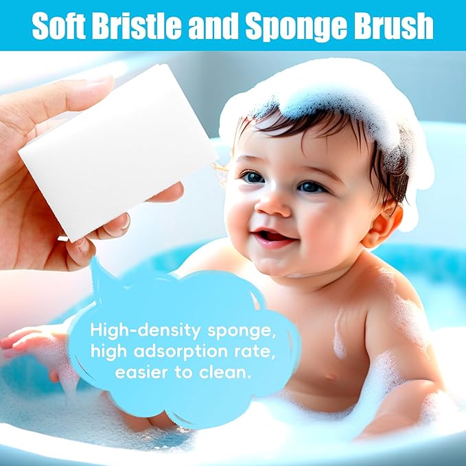 Cradle Cap Brush for Babies, 5Pcs Cradle Cap Treatment Set with Soft Bristle Brushes Silicone Scrubber Long Comb for Newborn Bathing Essentials Baby Brush and Comb Set (White)