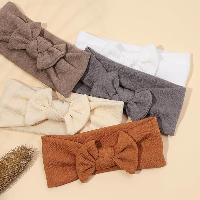 JIAHANG Baby Bows Turban Knotted Head Wraps Hair Bow Headbands Stretchy Hair bands 9PCS for Newborn Infant Toddlers Girls (QYB9197)
