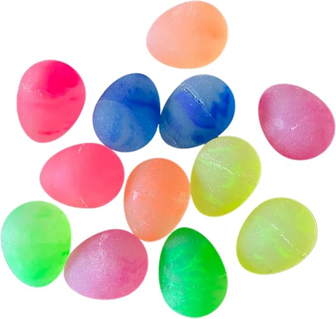 Fun Express - G-I-D Swirl Egg Balls for Easter - Toys - Balls - Bouncing Balls - Easter - 12 Pieces
