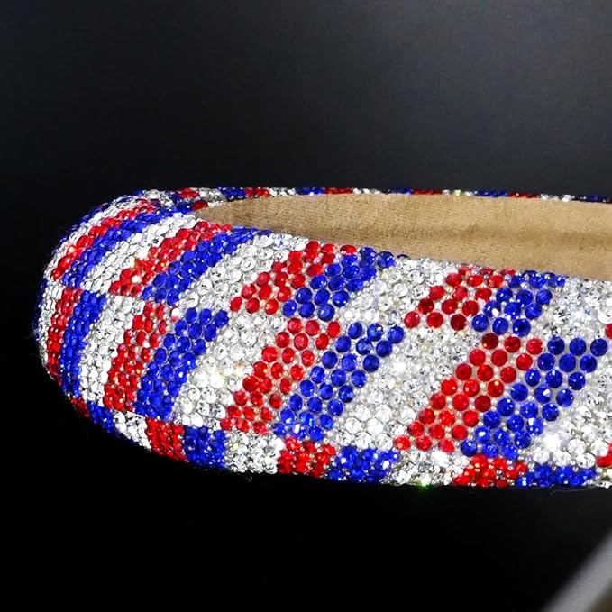 4th of July Rhinestone Headbands for Women Girls Padded Headbands for Girls Red Blue White Rhinestone Sparkle Head Band Patriotic Hairbands 4th of July Hair Accessories