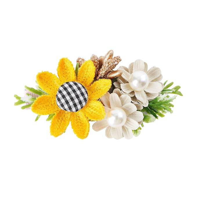 Flower Hair Clips Set-Cherrboll 3pcs Floral Hair Bow Accessories for Baby Girl Toddles Teen Gifts