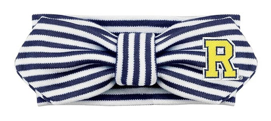 Creative Knitwear Rochester Yellowjackets Infant Girls Navy/White Striped Hair Knot Headband Embroidered Logo - Size Newborn - 4T