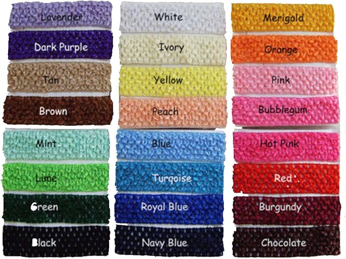 QandSweet Baby Girl's Stretch Headbands Crochet Stretchy Hair Bands DIY Accessories for Flower Or Bows