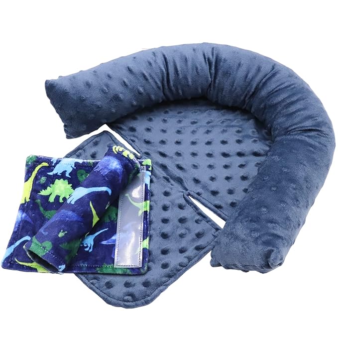 Baby Carseat Headrest and Strap Covers, Dinosaur Minky Infant Strollers Head Support & Seat Belt Cover, Toddler Strollers Headrest and Neck Cover, Car Accessories for Newborn Boys Girls