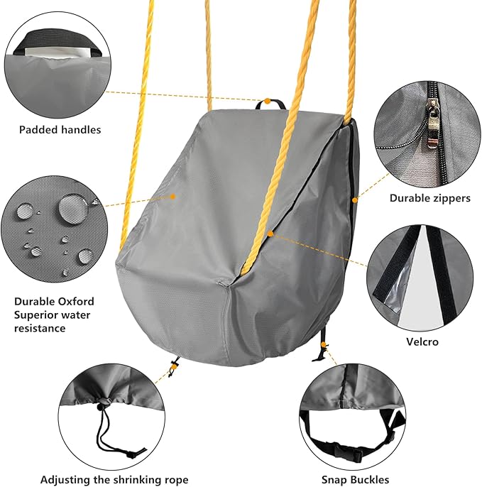 okcool Outdoor Toddler Swing Seat Cover for Little Tikes Baby Swing Seat,Outdoor Baby Swing Cover,A Wide Selection of Cute Colors and Patterns,Gray