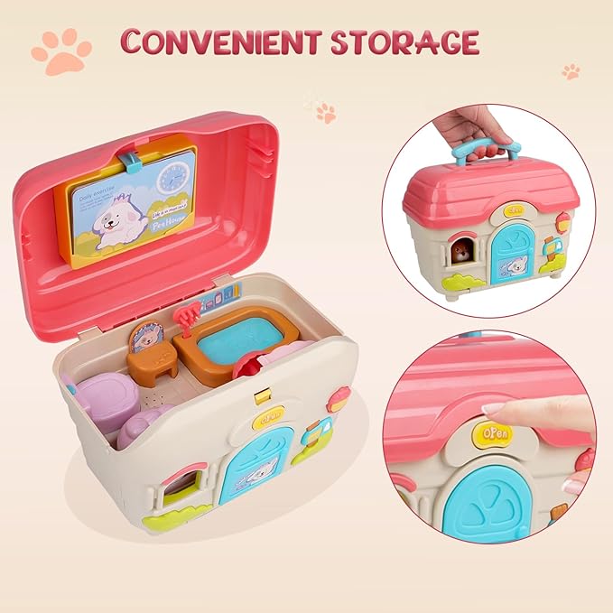 nicknack Interactive Music Toy for Toddlers, Electronic Mini Puppy & Singing Dog House Playset, Fun Pretend Play with Sounds Songs Educational Toy for 3 4 5 6 Year Old Boys Girls, Ideal Birthday