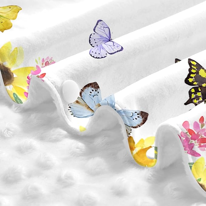 Personalized Baby Car Seat Canopy for Babies, Custom Name Car Seat Covers for Baby Girl, Sunflower Butterfly Opening Minky Nursing Breastfeeding Cover for Infant, Carseat Canopies for Newborn