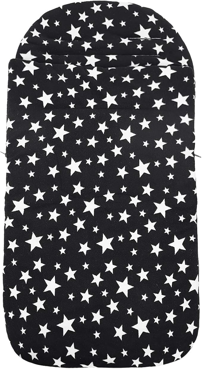 RUIXIA Winter Warm Thick Fleece Baby Stroller Sleeping Bag Detachable Universal Waterproof Toddlers Bunting Double Zipper Closure Footmuff Newborn Infants Swaddle Blanket Pram Wrap (Black Star)BAG910