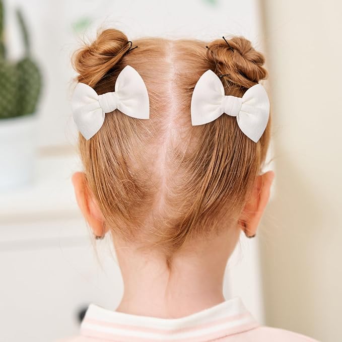 Choicbaby 6 PCS Baby Hair Clips 3” Fabric Girl Hair Bows Baby Barrettes Accessories with Alligator Clips for Toddlers Kids Infant
