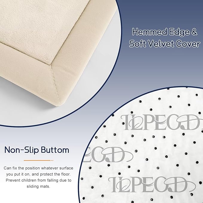 Baby Play Mat for Floor Nursery Rug Muscle Mat Area Rug Playroom Rug 79"x158" Playpen Mat Memory Foam 1.3" Thick Crawling Mat for Babies,Toddlers, Infants, Kids,A Beige