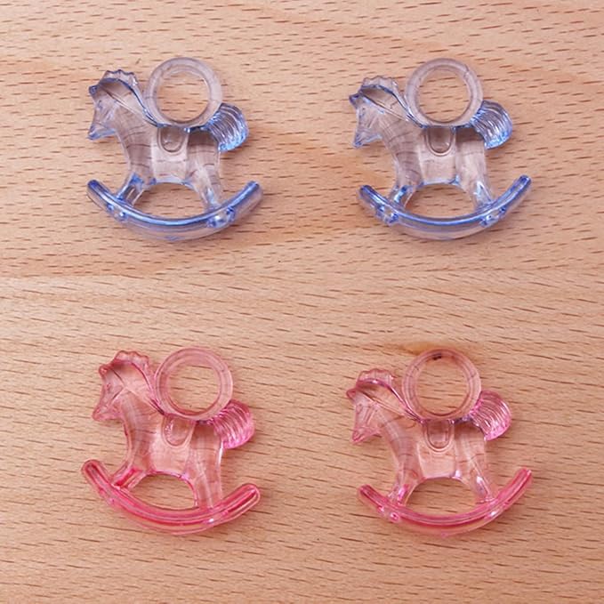 TOYANDONA Acrylic Mini Rocking Horse Decor 96 Pcs Party Table Scatter for Baby Shower Birthday and Toddler Toy Accessories
