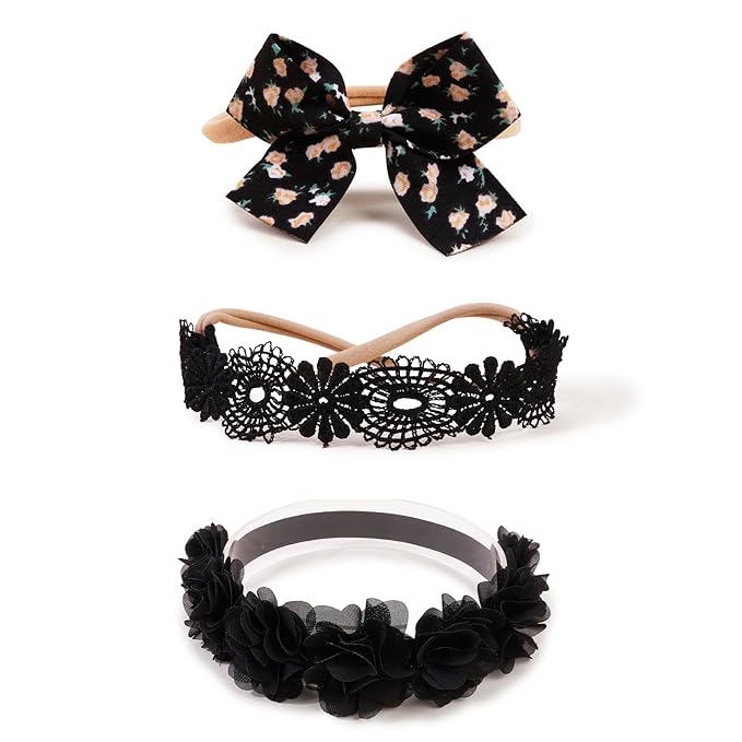 New Model Baby Girl Nylon Headbands Nylon Flower Elastic Hairbands 3pcs Hair Accessories Gift for Newborn Infant Toddlers (BF-XKFD002)