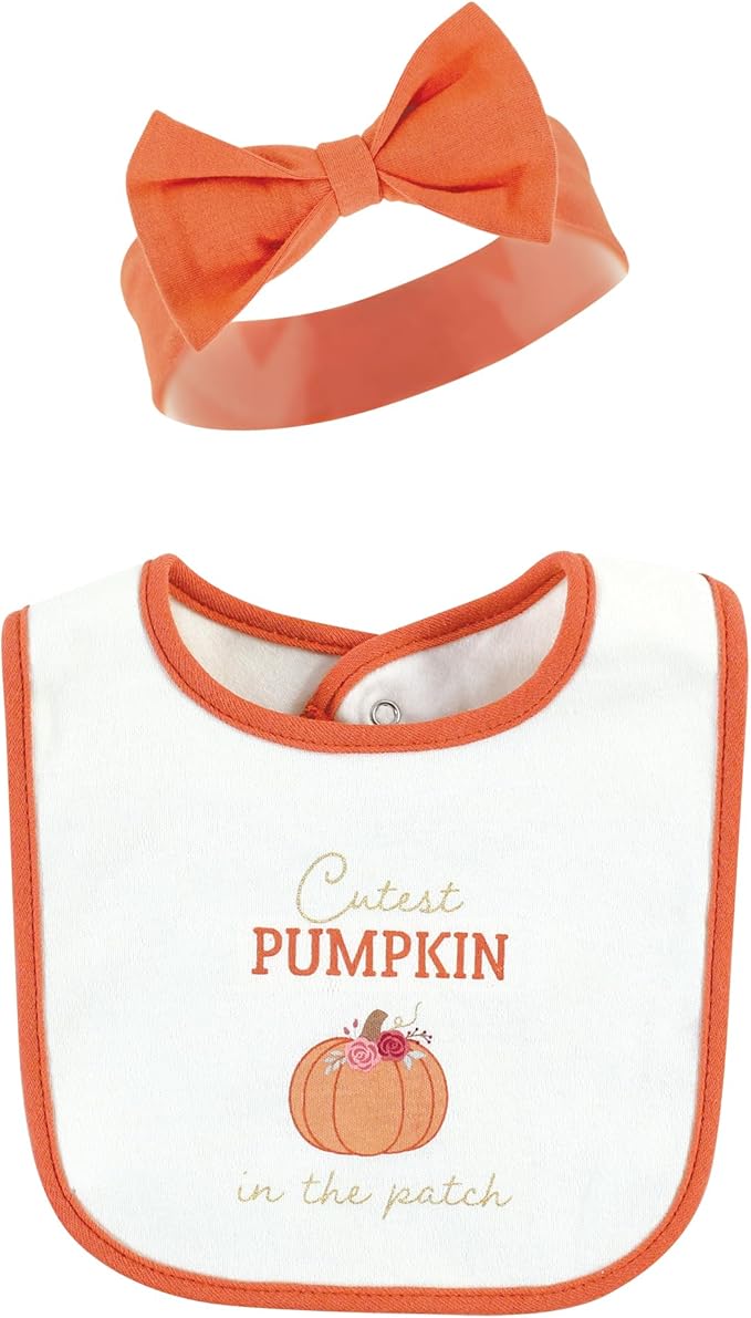 Hudson Baby Unisex Baby Cotton Bib and Headband Set