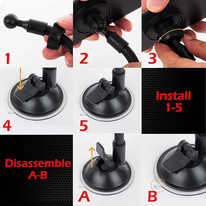 Suction Cup Baby Car Mirror, Ampper Adjustabe Long Arm HD Glass Convex Wide Angle Interior Rearview Baby Rear Facing Mirror (Frameless Rectangle, Large, 6.7" X 2.9")
