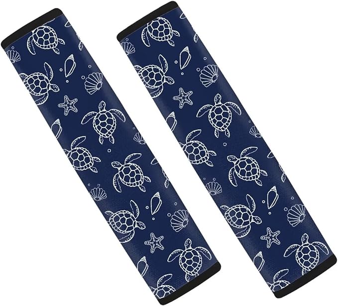AFPANQZ Sea Turtle Pattern Automotive Seat Belt Covers Pads 2 Piece for Adults Kids Youth Car Accessories Universal Daiper Bag Backpack Shoulder Straps Pads Comfortable Universal