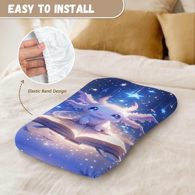 Axolotl Baby Lounger Cover, Moon Stars Infant Newborn Lounger Covers 31.5'' x 21.3'' Soft Breathable Baby Nest Slipcover for Boys Girls