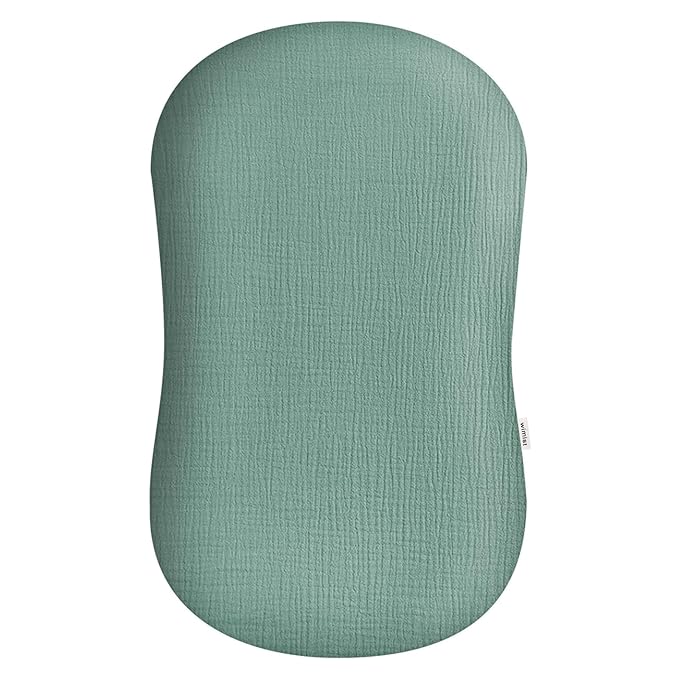 Muslin Baby Lounger Cover, Newborn Lounger Cover, Soft Cotton Breathable Lounger Pillow for Boys Girls Infant, Cover Only (Roman Green)