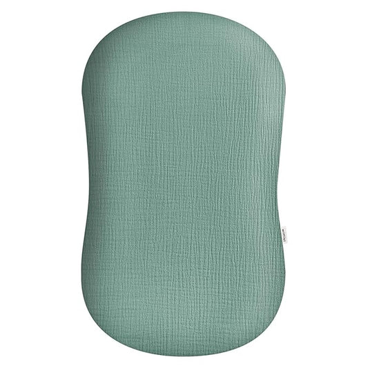 Muslin Baby Lounger Cover, Newborn Lounger Cover, Soft Cotton Breathable Lounger Pillow for Boys Girls Infant, Cover Only (Roman Green)