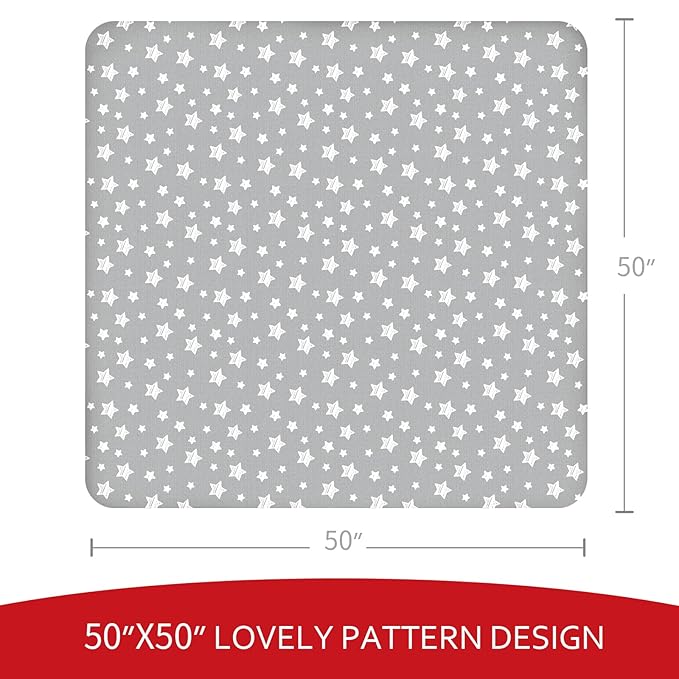 Baby Playpen Mat Cover (Only Cover) - Non Slip Waterproof Protector, Fits 50" X 50"