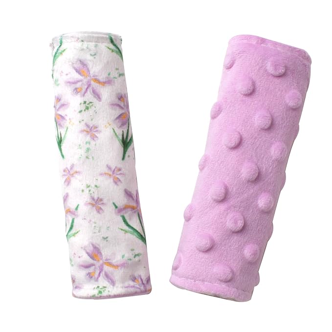 Car Seat Strap Covers for Babies Soft Car Seat Belt Covers, Mink Car Seat Straps Shoulder Pads for Boys and Girls, Purple