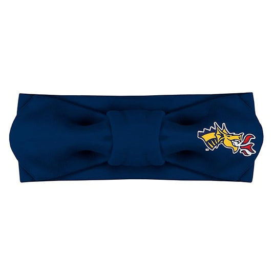 Creative Knitwear Drexel Dragons Infant Girls Navy Solid Hair Knot Headband Embroidered Logo - Size Newborn - 4T