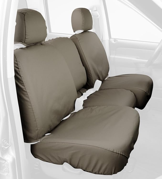 Covercraft Custom-Fit Rear-Second Seat Bench SeatSaver Seat Covers - Polycotton Fabric, Sand