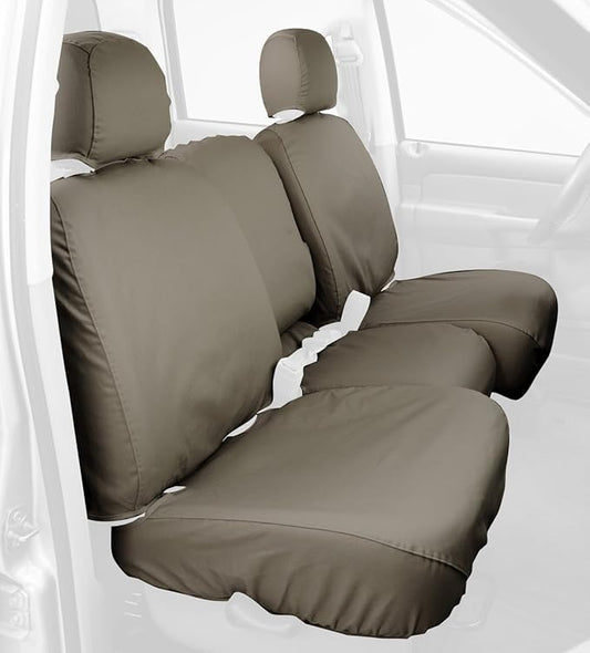 Covercraft Custom-Fit Rear-Second Seat Bench SeatSaver Seat Covers - Polycotton Fabric, Sand
