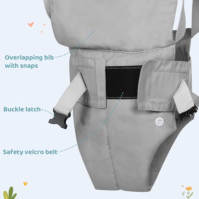 Slevoo Baby Jumper, Baby Doorway Jumper for Babies 6-12 Months, with Easy to Use Clamp and Adjustable Strap, Grey