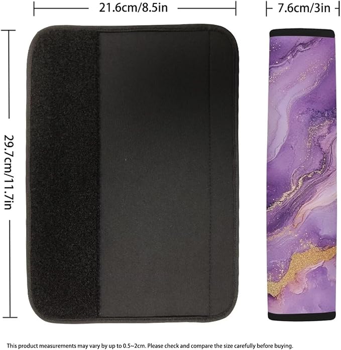 Seat Belt Cover,Purple Marble Soft Car Seat Belt Pad Cover Seat Belt Shoulder Pads for Adults Kids Set of 2 Universal Fit