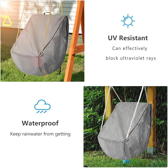 okcool Outdoor Toddler Swing Seat Cover for Little Tikes Baby Swing Seat,Outdoor Baby Swing Cover,A Wide Selection of Cute Colors and Patterns,Gray