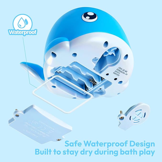 lalalark Baby Bath Toys, Sprinkler Whale Bath Toy for Babies 6-12 Months, Light Up Bath Toys for Kids Ages 1-3, Bathtub Toy for Boy & Girl, Easter Basket Stuffers for Toddler