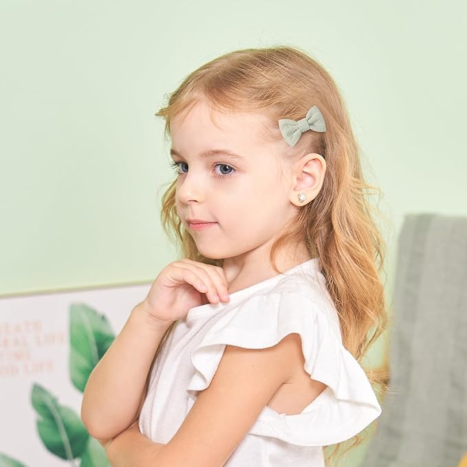 choicbaby 20pcs Baby Girl Hair Bow Clips 2" Fully Lined Non Slip Hair Bows Barrettes Handmade Toddler Floral Hair Accessories for Baby Girl Toddler Kids Fine Hair (Style-A)
