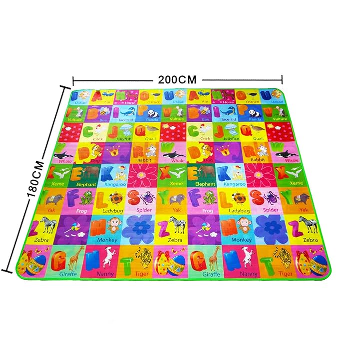 Reversible Baby Crawler Mat, Foldable, Washable Farm Pattern, Large, Non-Slip Play Mat for Infant, Toddler, Nursery, Home