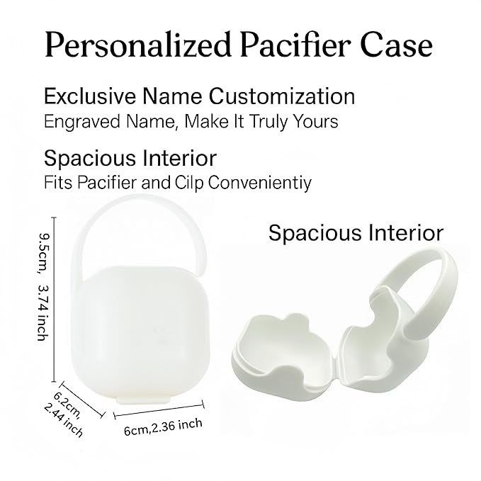 Personalized Bling Pacifier Box and Pacifier Set Unique Gift to New Bron Baby Baby Shower Gift (White)