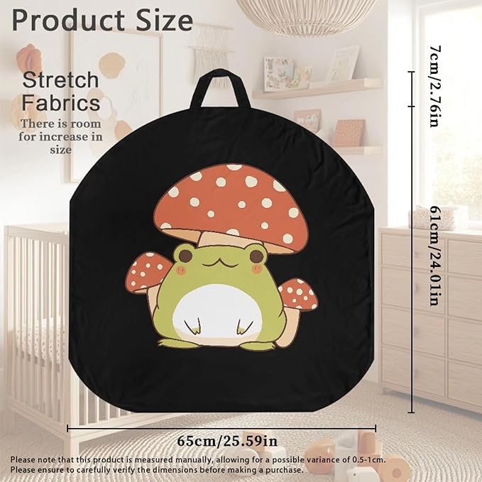 Newborn Lounger Cover, Frog Mushroom Print Portable Newborn Lounger Cover Soft Baby Lounger Cover Removable Infant Lounger Slipover Breathable Nest Pillow Cover for Boys Girls