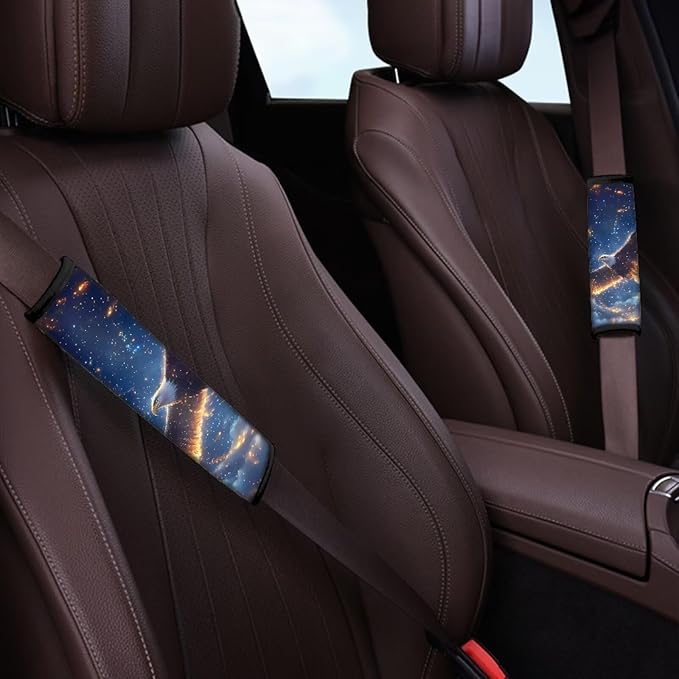 Car Seat Belt Pads Cover,Glowing Eagle Pattern Safety Shoulder Straps Pads Belt Strap Covers for Women Men Standard Size Car Interior Decor