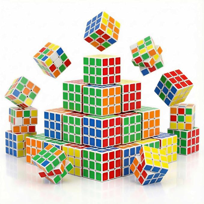 36 Pack Mini Speed Cube Puzzle Party Favors for Kids - 1.18" Smooth Corner Cut 3x3 Brain Teasers for Classroom Prizes, End of Year Student Gifts, Treasure Box Toys & Road Trip Travel Game