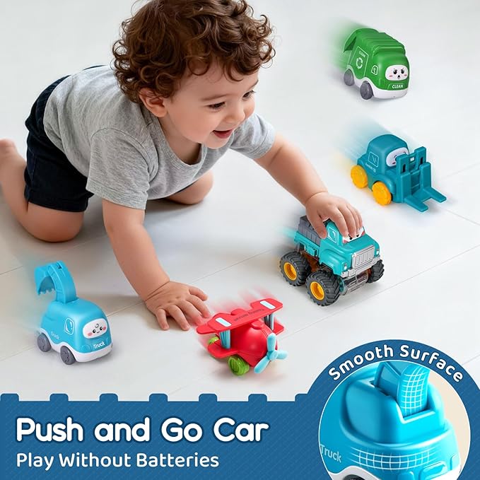 Big Cartoon Truck Car Toys for 1 Year Old Boy with Playmat/Storage Bag|Baby and Toddler Toys 12-18 Months & Age 1-2 with Trailor|1st Birthday Gift for 1 2 Year Old Boy