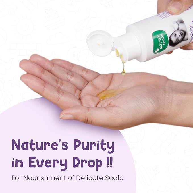 Mother Sparsh Ayurvedic Baby Hair Oil with 21 Herbs & Oils for Babys Tender Scalp & Hair, 100 ML