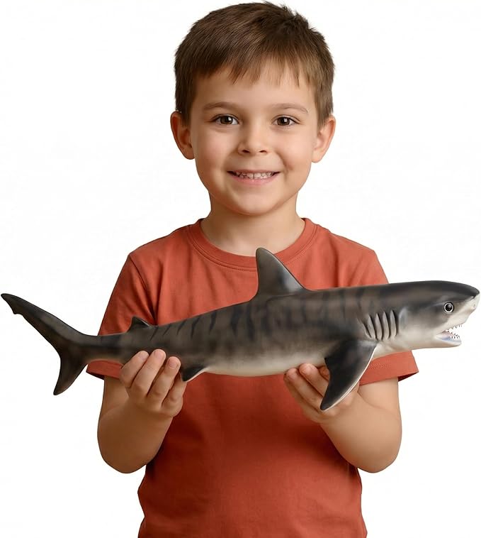 Gemini&Genius Sea Animal Tiger Whale Action Figure Soft Rubber Swimming Pool Bathtub Toys, Realistic Ocean Animals Orcas Educational and Role Play Toys for Kids and Collectors