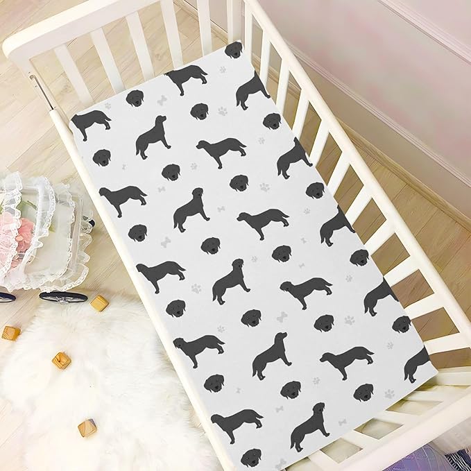 Fitted Crib Sheets Labrador Retriever Dogs Stretchy Portable Playard Sheets for Baby Toddler, Breathable Soft Mini Crib Mattress 52 x 28 in for Boys and Girls