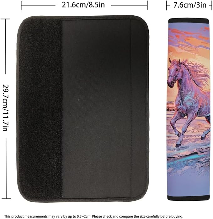 AFPANQZ Two Pack Car Seat Belt Cover Pads Drivers Shoulder Protetion Ciool 3D Horse Print Car Seats Belt Cover Accessories Vehicle Auto Seatbelt Cushion Pads Universal Fit