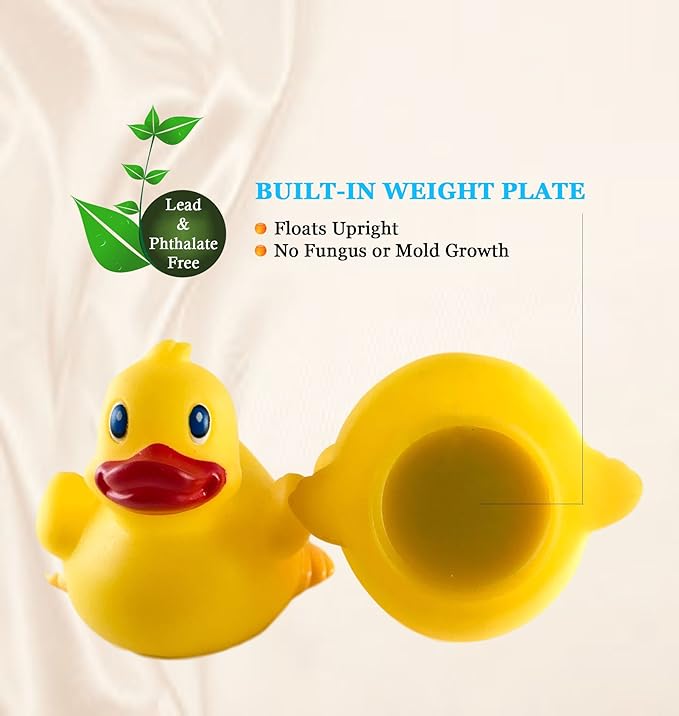 3" Rubber Duck [Sealed Hole, Floats Upright] - Baby Safe Bathtub Bathing Toy - Cowboy Rubber Duck