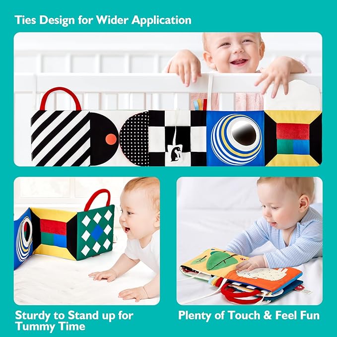 hahaland Baby Sensory Book & Tummy Time Book