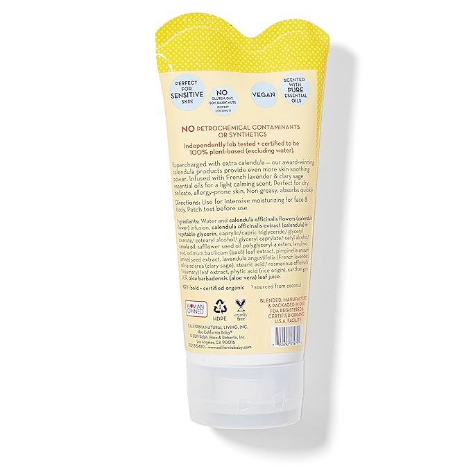 California Kids Calendula Cream | 100% Plant-Based Moisturizer | Lavender Kids Lotion | Soothing Body + Face Moisturizer For Dry Skin | 170 g / 6 oz.