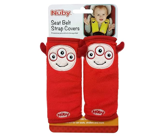 Nuby Car Seat StrapCovers 2 Pack, Red Monster